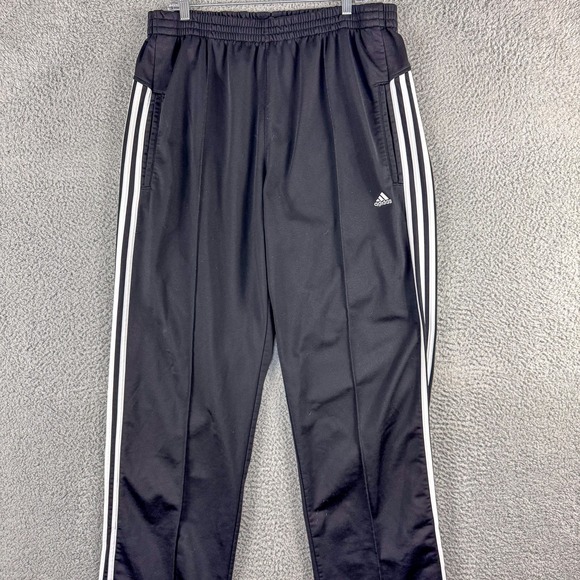 Adidas Track Pants Mens Extra‎ Large Black Three Stripe Athletic Joggers XL Logo - Picture 1 of 16